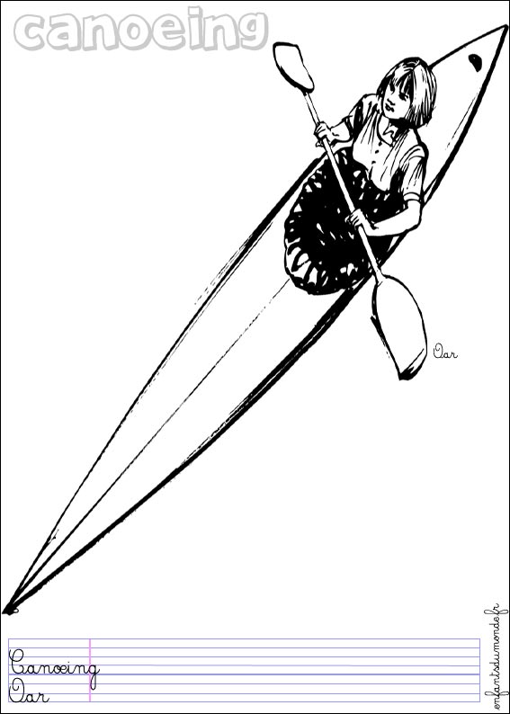 coloriage canoe kayak 1
